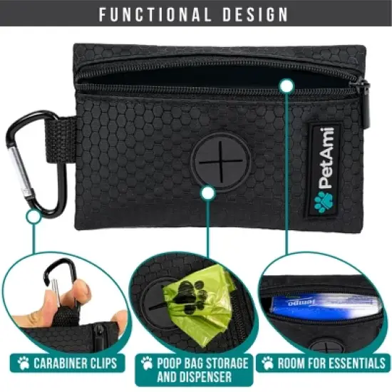 PetAmi Dog Waste Bag Holder for Leash, Puppy Waste Dispenser Walking Travel Camping, Treat Pouch Pet Supplies Must Have image {2}