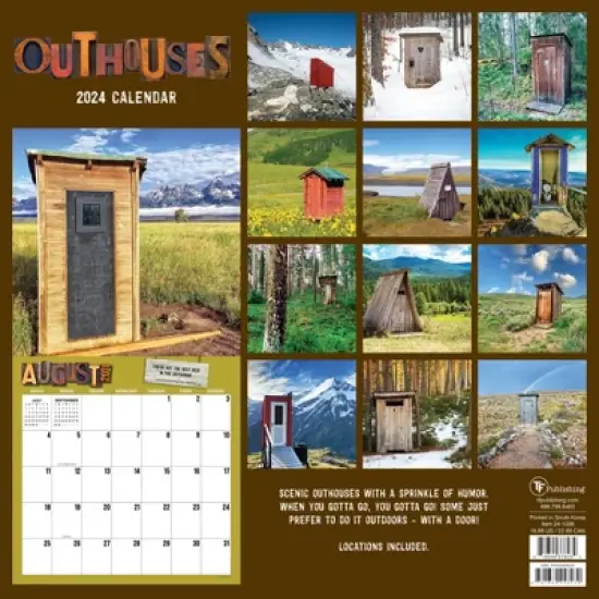 TF Publishing 2024 Wall Calendar 12"x12" Outhouses image {4}