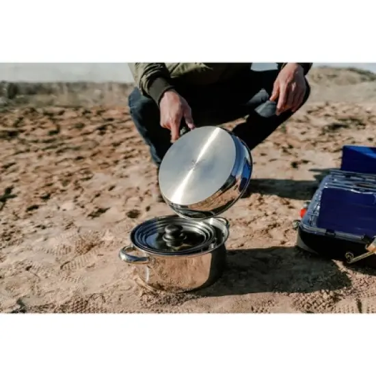 Stansport 7 Piece Stainless Steel Clad Cook Set image {14}