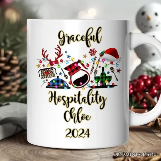 Waitress Buffalo Plaid Christmas Mug Gift (Non-Custom Only)| OrnamentallyYou image {3}