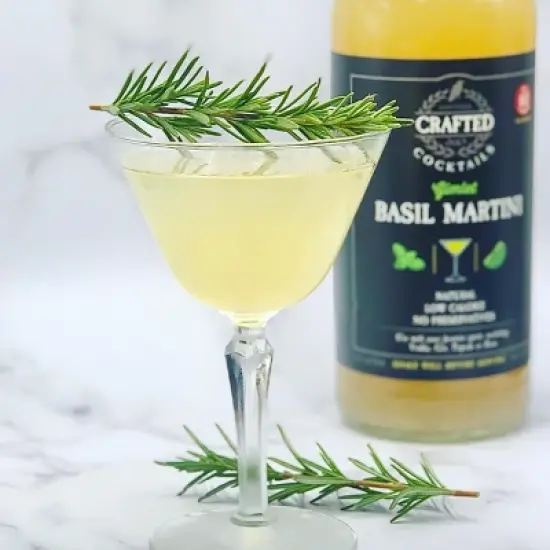Crafted Cocktails Basil Martini Gimlet Mix: 6 Pack&nbsp; 60 Calories, Handcrafted with Agave, Lime and Basil: Effortless Mixology with Gourmet Flavor image {5}