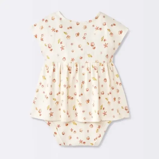 Baby Girls' Costal Ribbed Romper - Cloud Island&trade; White image {1}