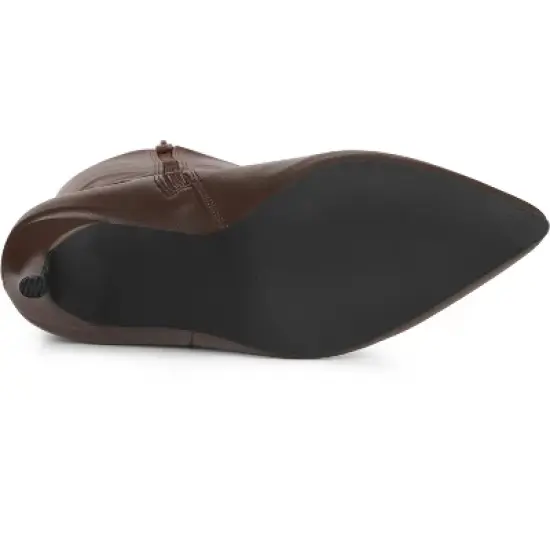 Allegra K Women's Pointed Toe Side Zipper Stiletto Heel Knee High Boots image {5}