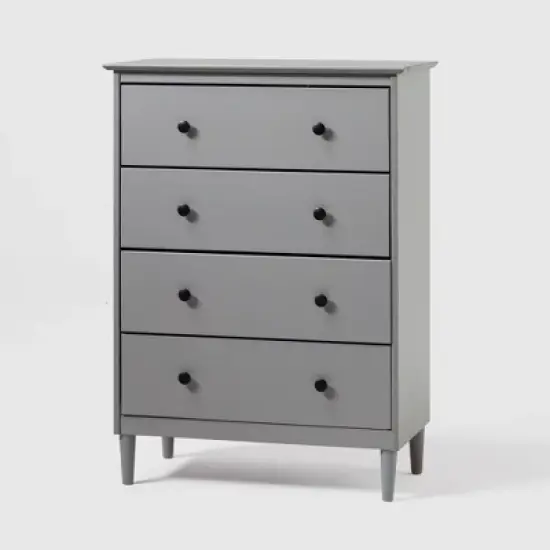 Stiva Classic Mid-Century Modern Vertical 4 Drawer Dresser Gray - Saracina Home image {7}