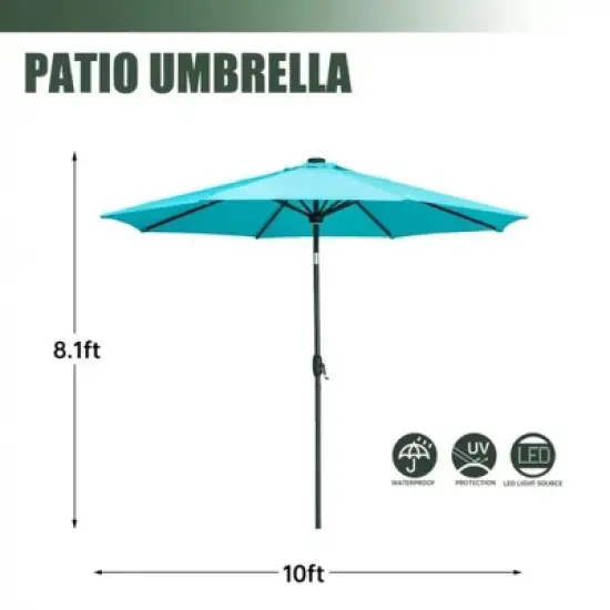 Ainfox 10ft Patio Umbrella  With 40 Led Lights image {3}