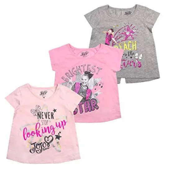 Nickelodeon Girl's 3-Pack Jojo Siwa Brightest Star Sparkly Graphic Tees For Toddlers image {4}
