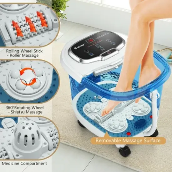Costway Portable Foot Spa Bath Motorized Massager Electric Feet Salon Tub w/Shower Timer image {2}