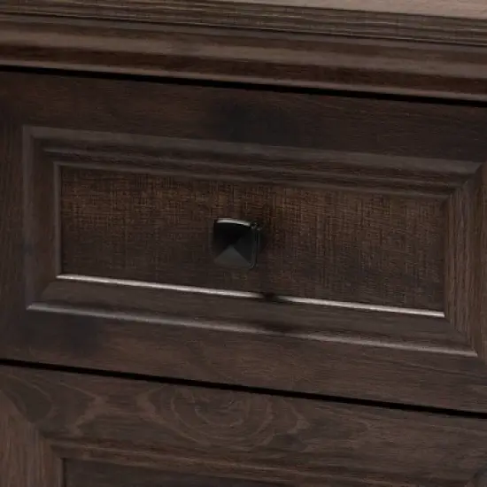 Nolan 2 Drawer Wood Nightstand Brown/Black - Baxton Studio image {4}