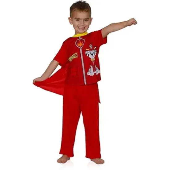Nickelodeon Paw Patrol Toddler Boys&rsquo; 2-Piece Pajama Set with Cape, Red/Yellow, 2T image {1}