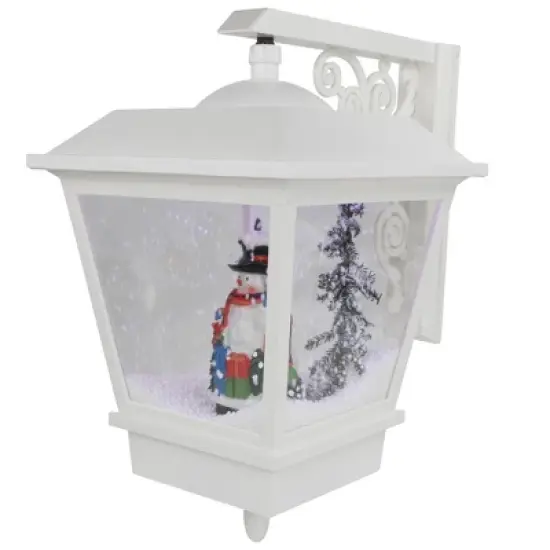 Northlight 17.75" Lighted Musical Snowman Wall Mounted Snowing Christmas Street Lamp image {3}