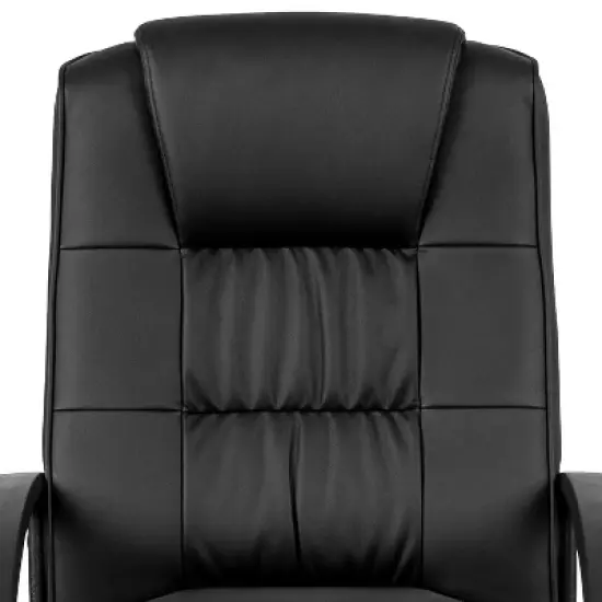 Flash Furniture Biscayne Flash Fundamentals High Back Black LeatherSoft-Padded Task Office Chair with Arms image {7}