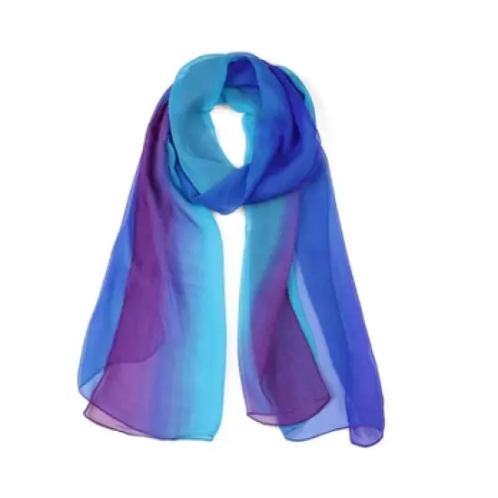 Allegra K Women Long Chiffon Light  Silky Gradient Color Shawl Wrap Scarf image {10}