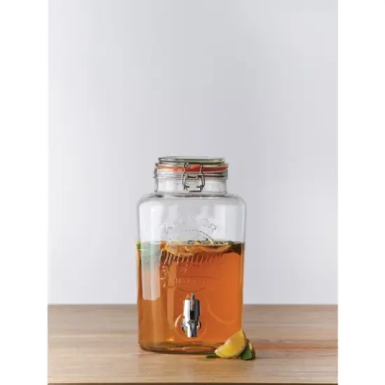 Kilner 2.1 Gallon Drink Dispenser, Large Glass Beverage Jar with Stainless Steel Tap image {3}