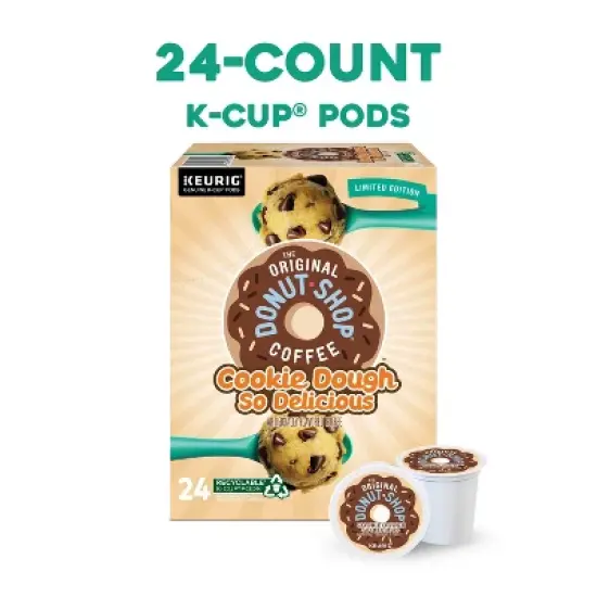 The Original Donut Shop Cookie Dough So Delicious Medium Roast Keurig K-Cup Coffee Pods - 24ct image {1}