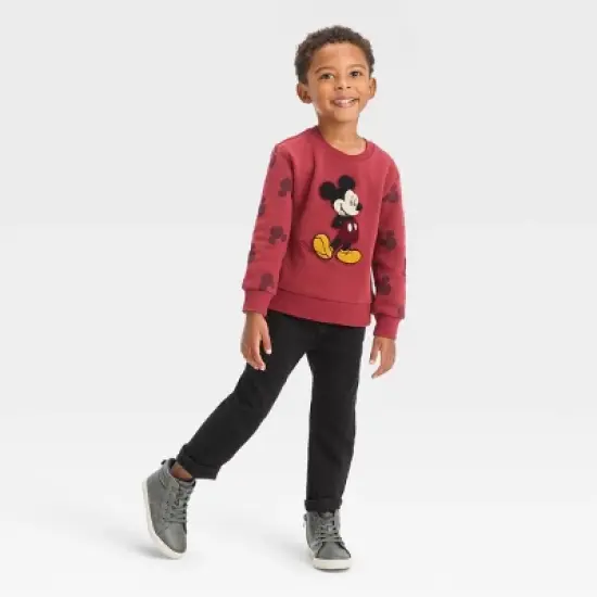 Toddler Boys' Disney Mickey Mouse Fleece Pullover Sweatshirt - Red image {2}