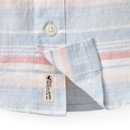 Hope & Henry Boys' Linen Short Sleeve Button Down Shirt, Kids image {3}