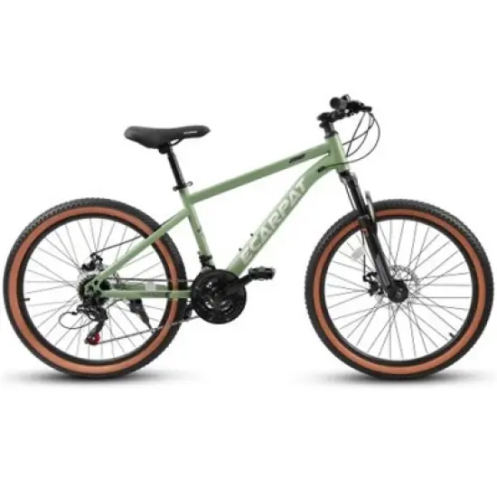YONWAY 24 Inch Mountain Bike for Teenagers, High Carbon Steel Frame, Disc Brakes, Durable Design for School Commuting image {1}