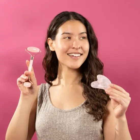 Face Roller & Gua Sha Tool Kit, Anti-Aging Facial Roller for Wrinkles, Puffiness & Lymphatic Drainage, Jade Gua Sha for Face & Skin Detox, M3 image {3}