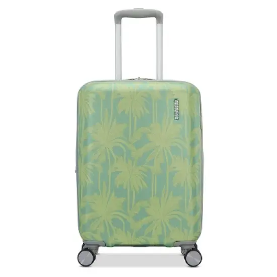 American Tourister Modern Hardside Carry On Spinner Suitcase - Green Palms: Botanical ABS Shell image {10}