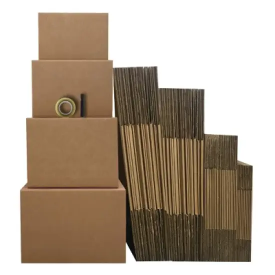 UBMOVE Moving Boxes 5 Room Economy Kit 52 Boxes, Plus Packing Supplies image {1}