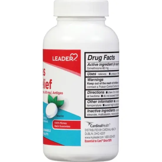 Leader 80 mg Mint Flavor Gas Relief Chewable Tablets 100 ea image {5}