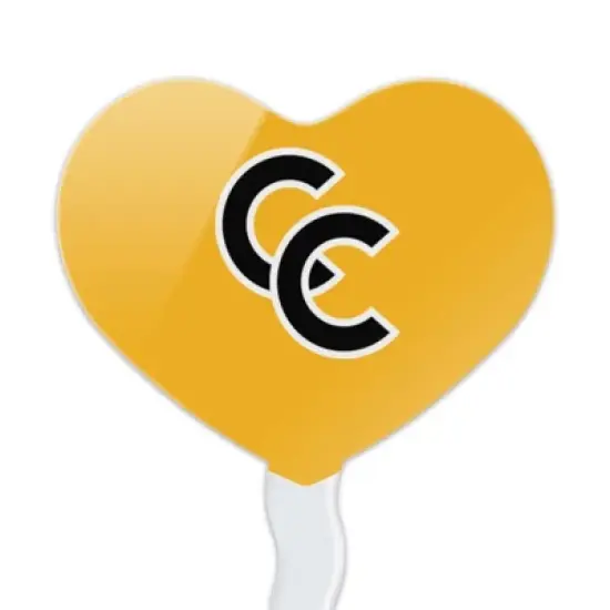 Colorado College Secondary Logo Heart Love Cupcake Picks Toppers Decoration Set of 6 image {1}