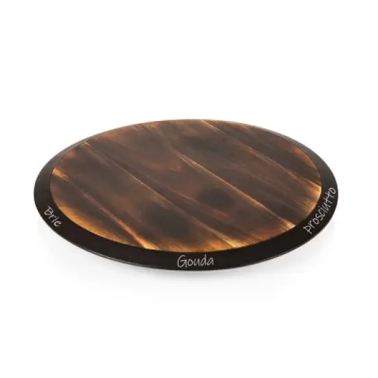 Picnic Time Lazy Susan Fire Acacia Wood Serving Tray: Round Brown Easy-To-Spin Design, 18" Diameter image {12}