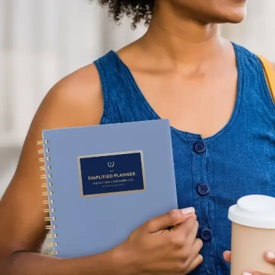 Emily Ley for At-A-Glance 2025 Weekly/Monthly Planner 9"x7.813" French Blue: Simplified Planner, Adult, Non-Toxic, Tabs image {8}