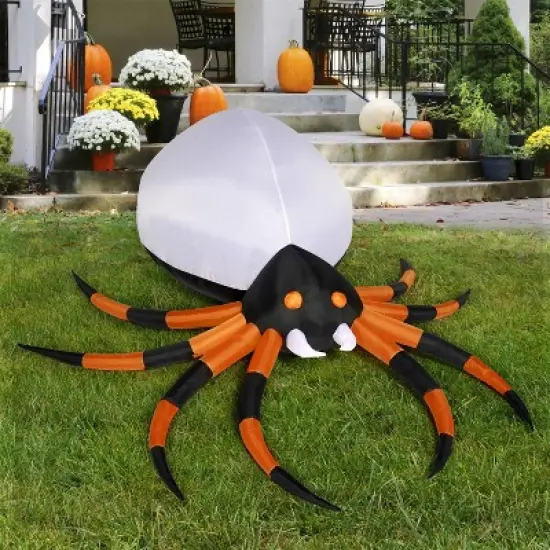 Joyfy 8 FT Halloween Inflatable Outdoor Decorations, Giant Spider Inflatable with Rotating Light and Glowing Eyes for Halloween Party Yard Lawn Decor image {3}