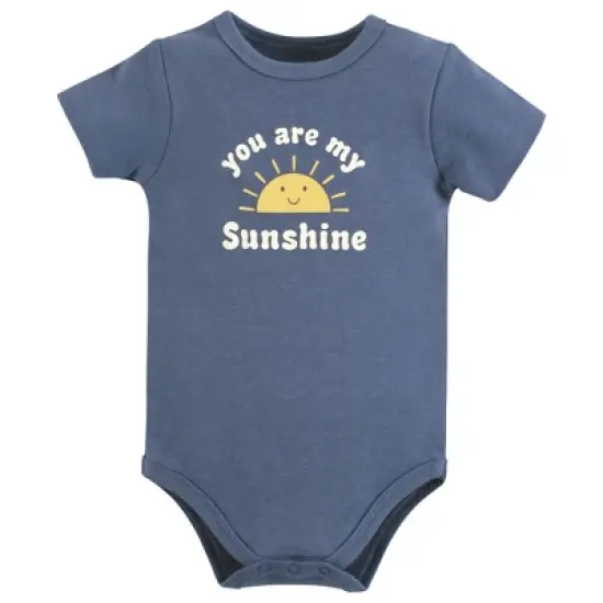 Hudson Baby Infant Boy Bodysuit, Short and Sock, Blue Sunshine image {2}