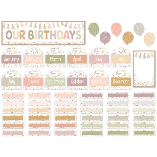Teacher Created Resources&reg; Terrazzo Tones Our Birthdays Mini Bulletin Board Set, 56 Pieces image {4}