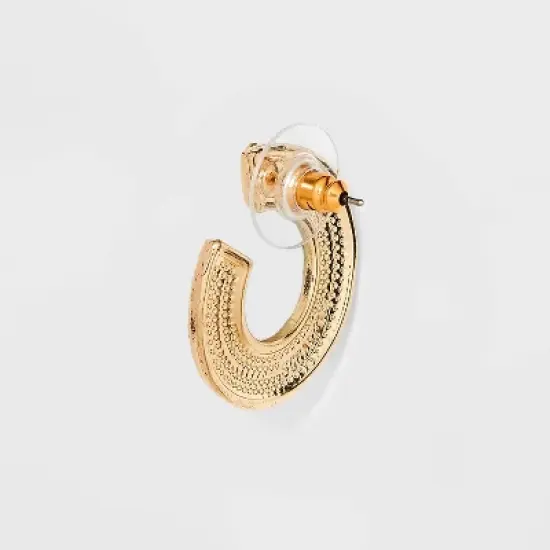 SUGARFIX by BaubleBar Pearl and Crystal Hoop Earrings - Gold image {2}