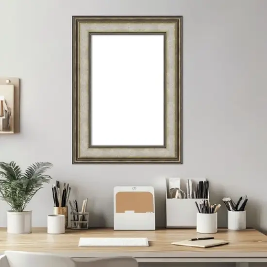 Amanti Art Mezzanine Antique Silver Framed Dry Erase Magnetic Board image {5}