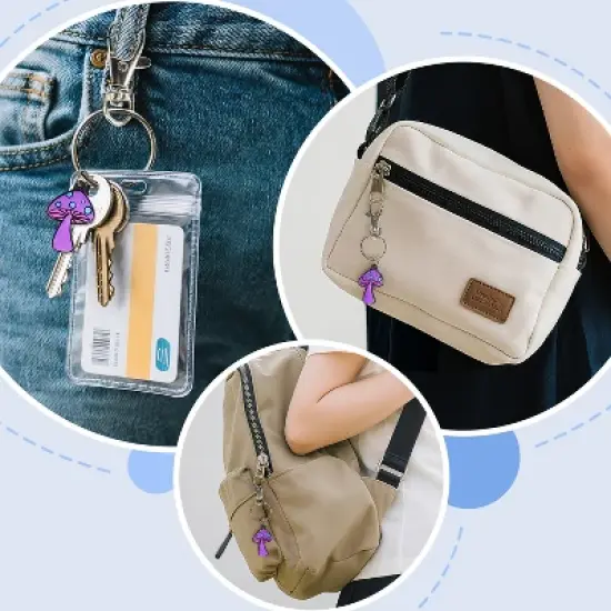 3-Pack Magic Mushroom ID Badges and Holders with Clear Plastic ID Lanyards image {2}