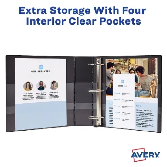 Avery TouchGuard Protection View 3 Ring Binder, Clear View Cover, 2 Inch Slant Rings, 1 White Binder (17194) image {6}