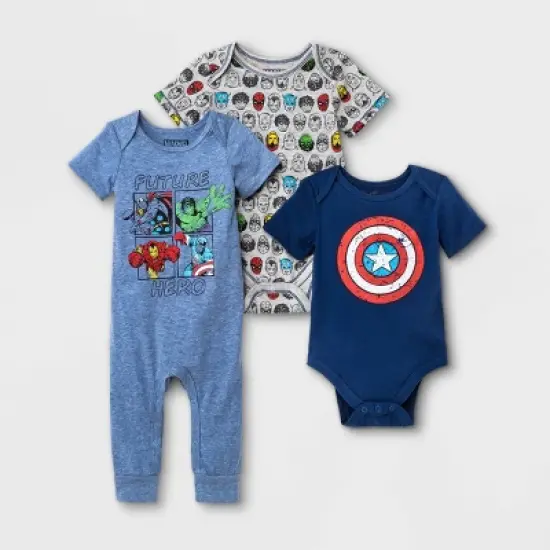 Baby Boys' 3pc Marvel Top & Bottom Set - Blue image {5}