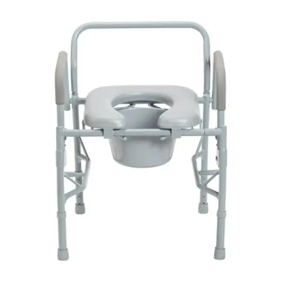 Drive Medical Steel Drop Arm Bedside Commode with Padded Seat and Arms image {3}