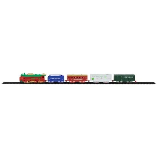 Northlight 21 Pc Green and Red Battery Operated Lighted and Animated Classic Train Set image {1}