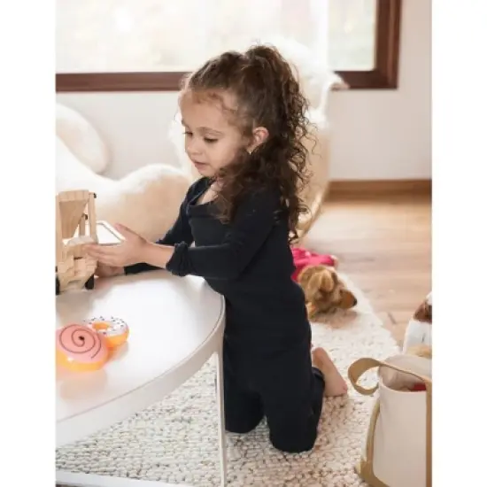 Leveret Kids Two Piece Long Sleeve Cotton Solid Neutral Color Pajamas image {1}