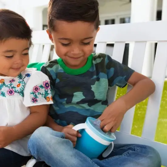 Munchkin SnackCatch & Sip 2-in-1 Snack Catcher and Spill Proof Cup - Blue - 9 fl oz image {2}