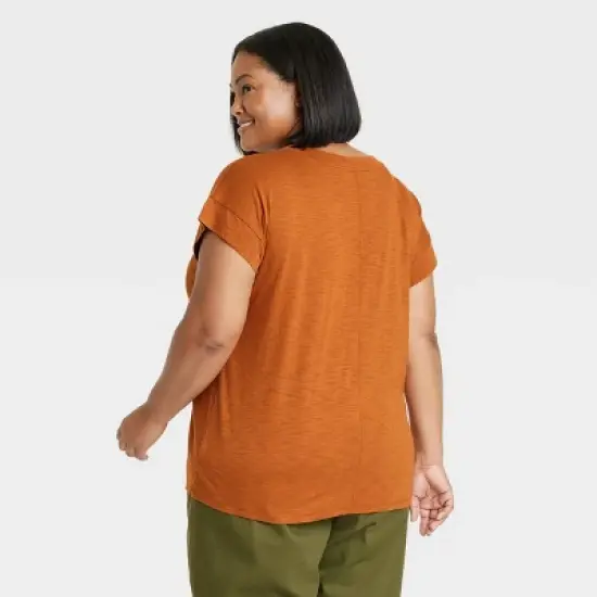 Women's Slub V-Neck Short Sleeve T-Shirt - Ava & Viv&trade; image {1}