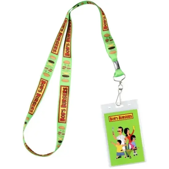Bob's Burgers Logo and Cheeseburger Anatomy Lanyard Clear ID Badge Holder image {6}