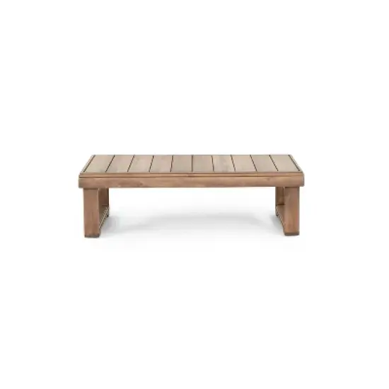 Westchester Outdoor Acacia Wood Rectangular Coffee Table Brown Wash - Christopher Knight Home image {7}