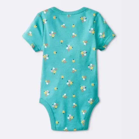 Baby Girls' 4pk Short Sleeve Bodysuit - Cloud Island&trade; Floral image {1}
