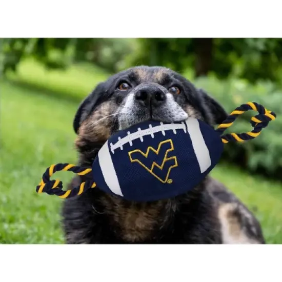 NCAA West Virginia Mountaineers Nylon Football Dog Toy image {1}