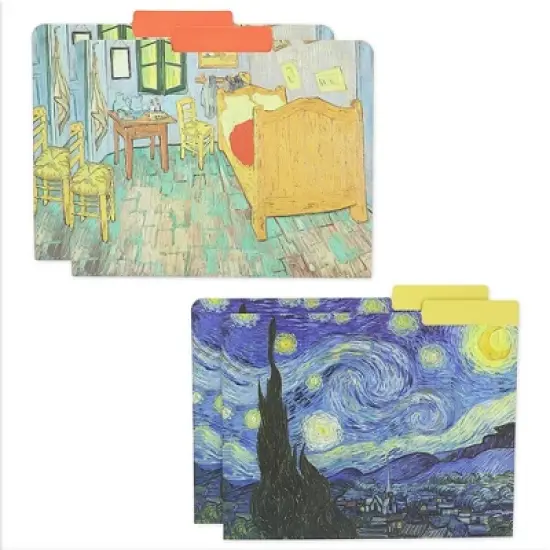 Paper Junkie 12 Pack Decorative File Folders with Artwork designed by Van Gogh, 1/3 Cut Tab, Letter-Size Holders for Office 6 Designs image {3}