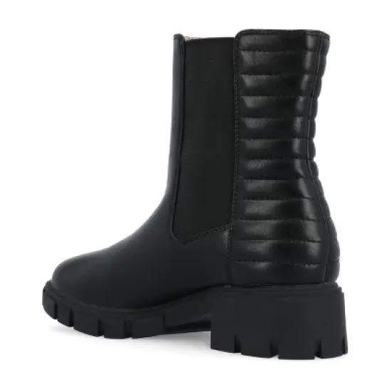 Journee Collection Womens Tatiana Round Toe Block Heel Chelsea Booties image {6}
