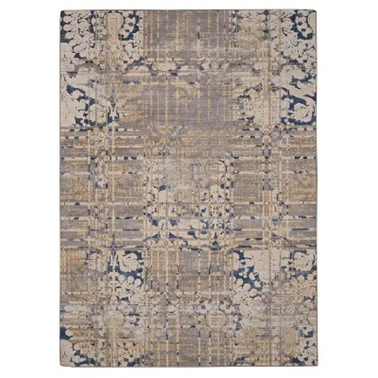 Selkirk Washable Outdoor Rug Navy/Sand - Linon image {11}