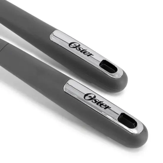 Oster Ridgecrest 2 Piece Silicone Kitchen Tool Skimmer and Ladle Set in Gray image {3}