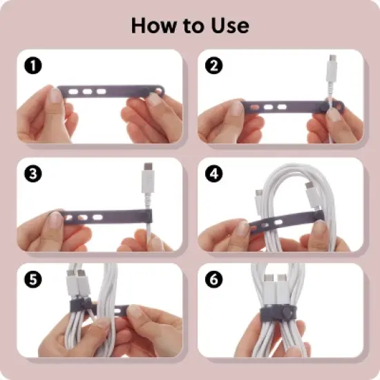 U Brands 6ct Silicone Cord Bands image {6}